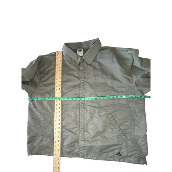 Vintage 2000s Y2K ADIDAS Mens Olive Green Windbreaker Jacket Size XL White Label - Picture 12 of 12